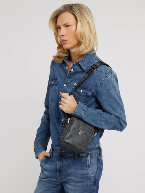 Sac Bandoulière Vezzola Smart 4g Logo Noir Guess