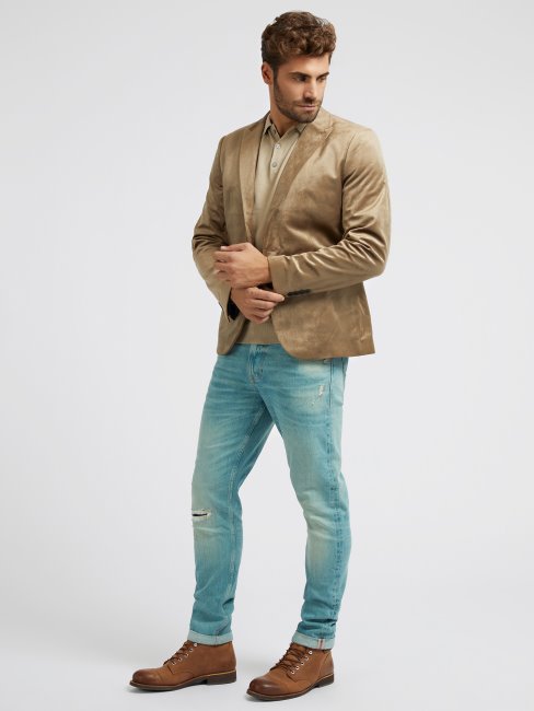 Blazer En Velours Coupe Classique Guess Doré