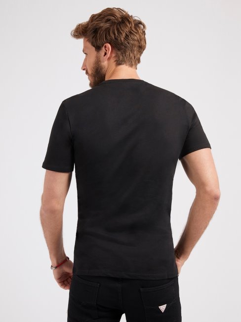 Tee Shirt Triangle Logo Guess Noir