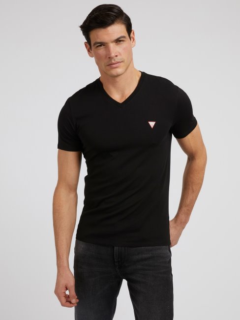 Tee Shirt Guess Col V Noir