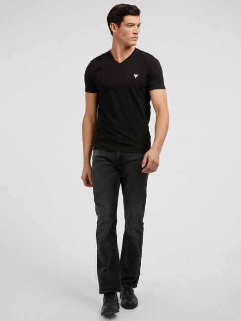 Tee Shirt Guess Col V Noir