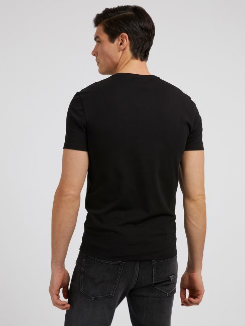 Tee Shirt Guess Col V Noir