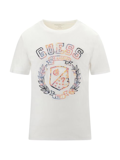 T-shirt Avec Logo Embossé Sur Le Devant Blanc Guess