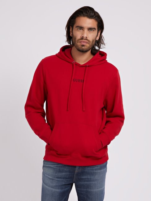 Sweat à Capuche Logo Guess Rouge