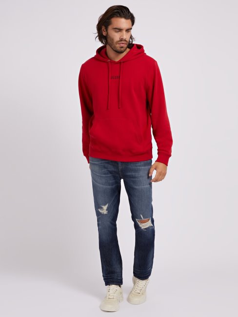 Sweat à Capuche Logo Guess Rouge