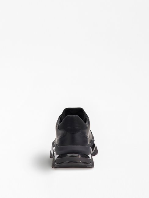 Chaussures De Course Massa En Véritable Cuir Noir Guess