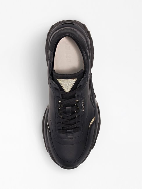 Chaussures De Course Massa En Véritable Cuir Noir Guess