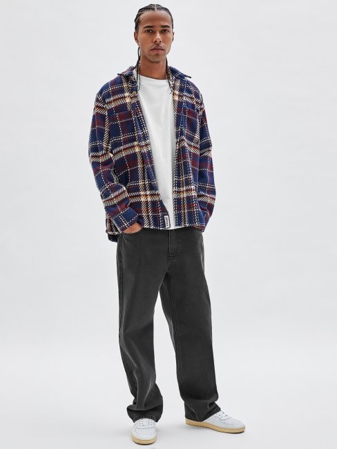 Guess Pantalon Droit En Denim Noir