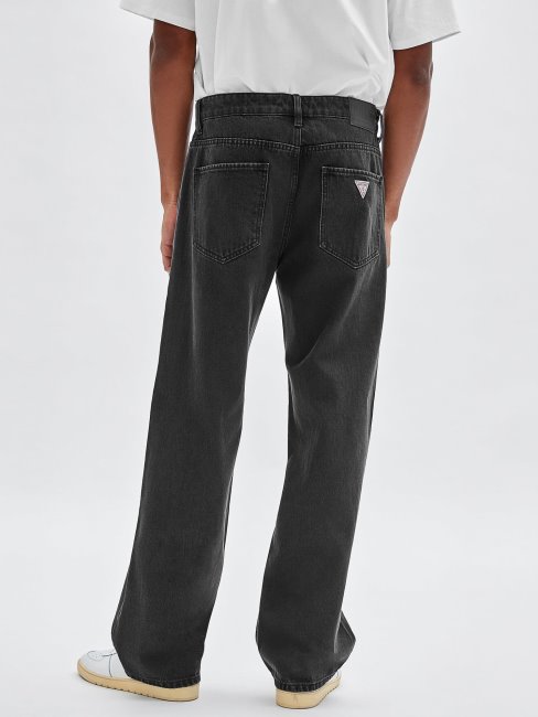 Guess Pantalon Droit En Denim Noir