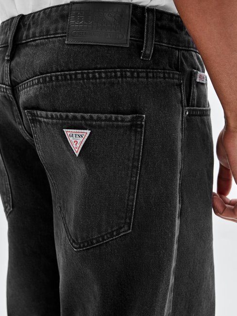 Guess Pantalon Droit En Denim Noir