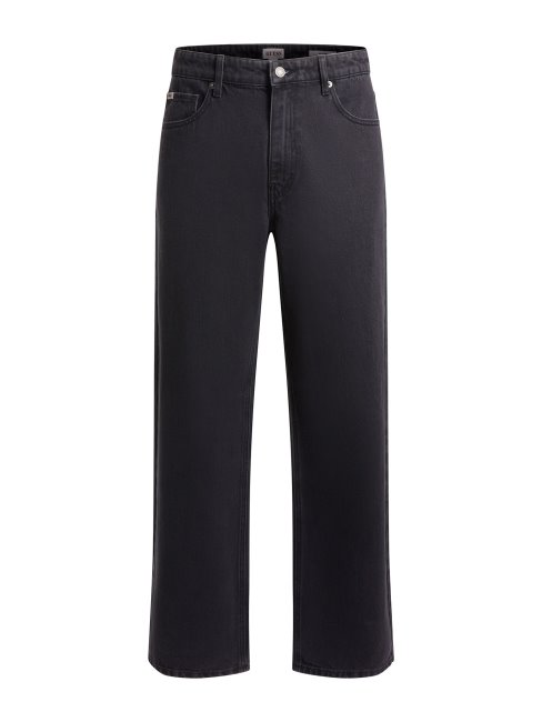 Guess Pantalon Droit En Denim Noir