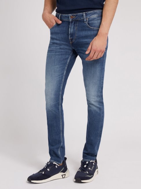 Pantalon Denim Coupe Skinny Tendance Guess Bleu