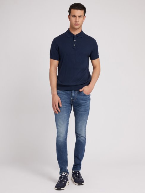 Pantalon Denim Coupe Skinny Tendance Guess Bleu