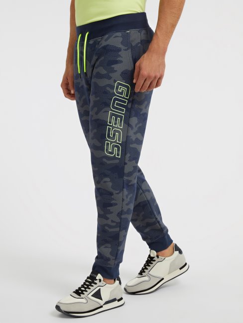 Pantalon Jogger Imprimé Camouflage All Over Guess Gris Multi