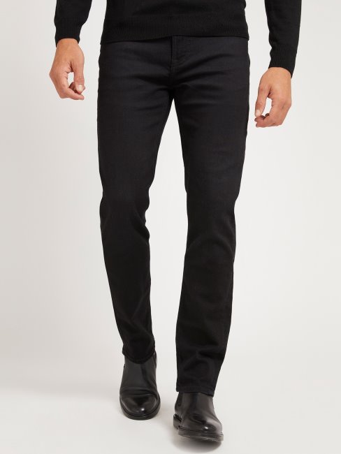 Nouveau Pantalon En Denim Noir Guess Coupe Slim