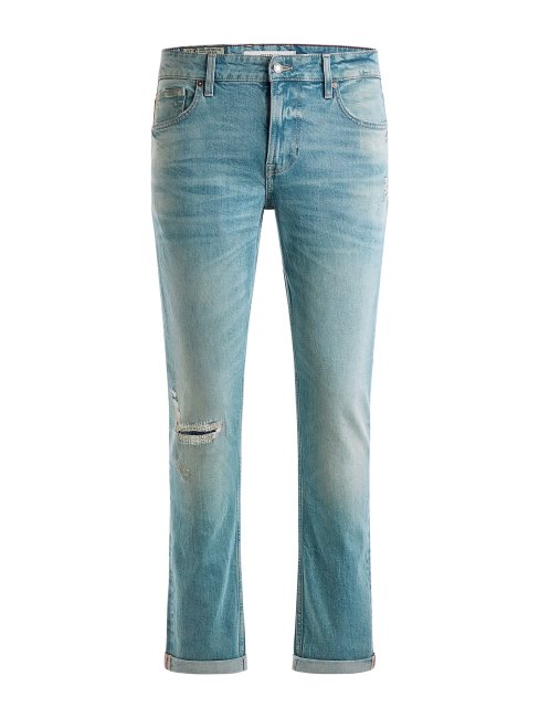 Pantalon En Jean Bleu Coupe Slim Guess