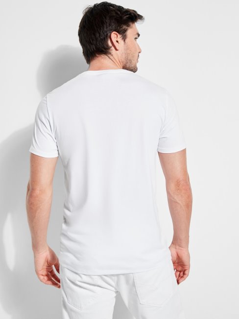 Tee Shirt Logo Ton Sur Ton Guess Blanc