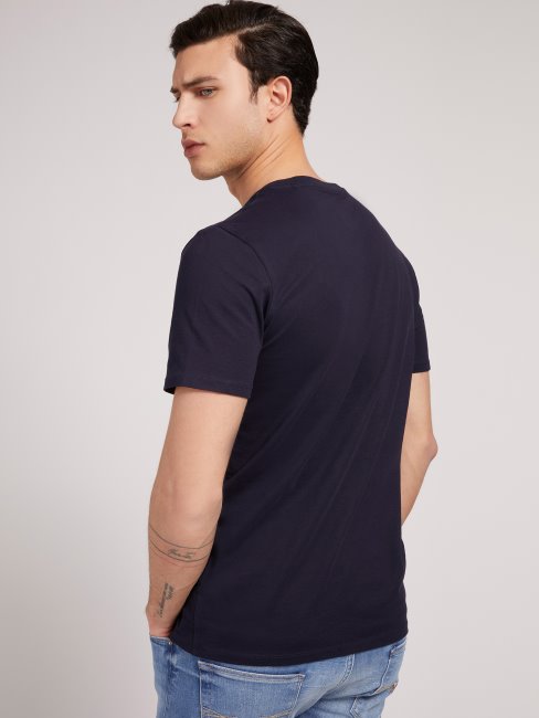 T-shirt Bleu à Logo Triangle Guess