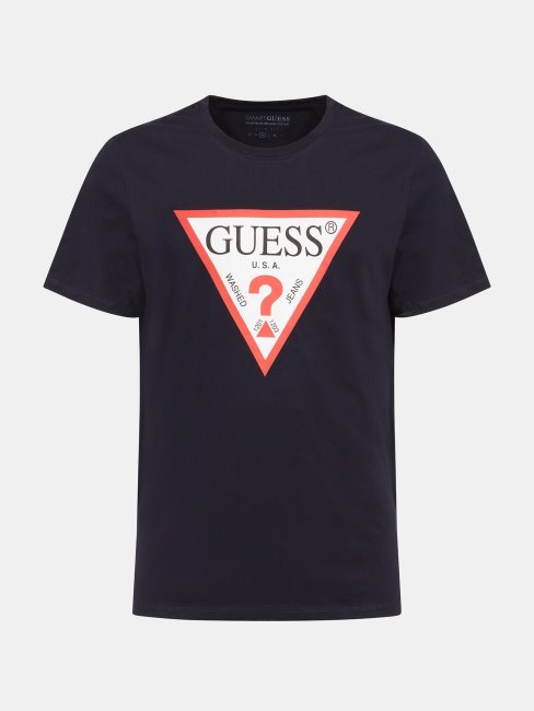 T-shirt Bleu à Logo Triangle Guess