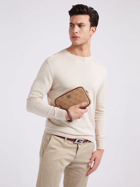 Sac Cosmétique Vezzola 4g Logo Beige Guess