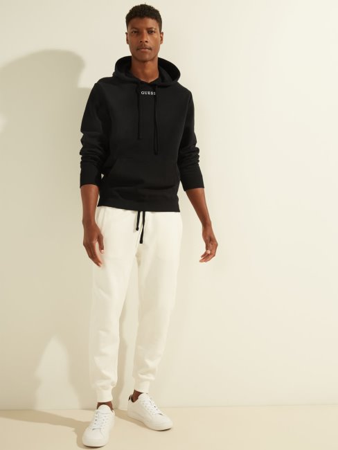 Sweat Noir à Capuche Logo Guess