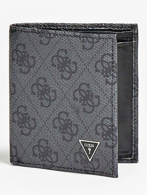 Portefeuille Noir Guess Vezzola Smart 4g Logo