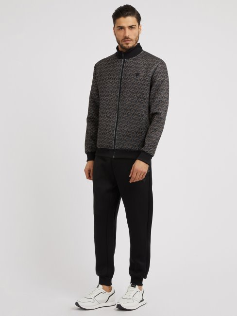 Guess All Over G Cube Logo Scuba Sweat Marron