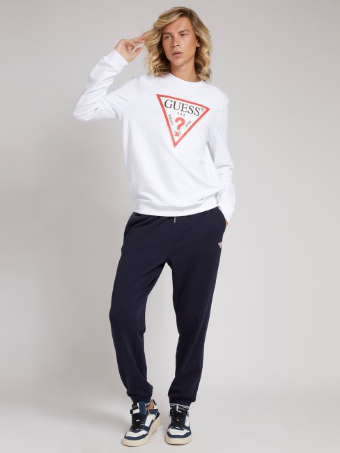 Sweat Blanc à Logo Triangle Guess