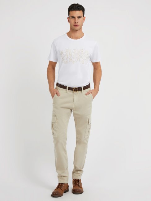 Guess Slim Fit Pantalon Cargo Beige