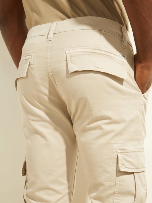 Guess Slim Fit Pantalon Cargo Beige
