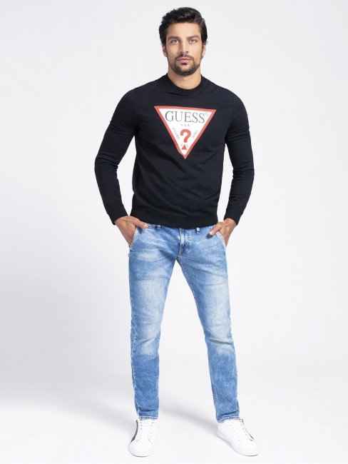 Sweat Triangle Logo Noir Guess Nouvelle Tendance