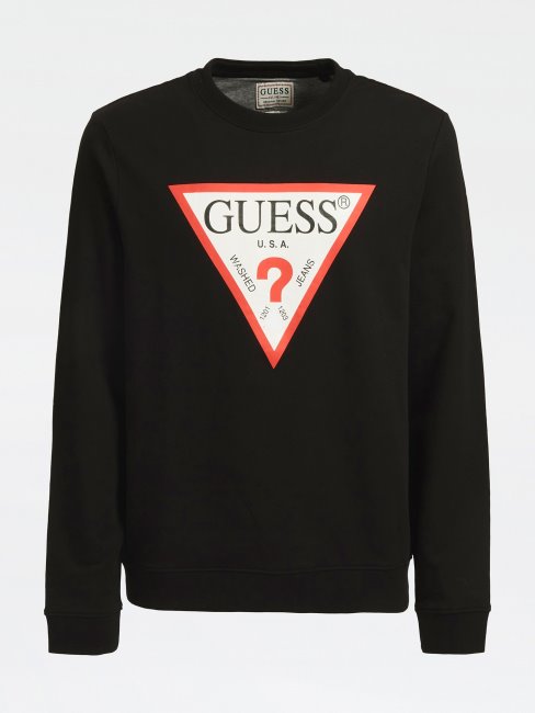Sweat Triangle Logo Noir Guess Nouvelle Tendance