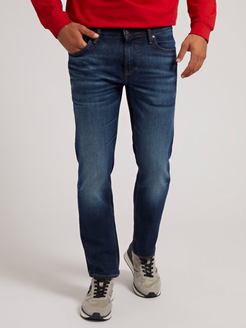Guess Pantalon En Denim Coupe Slim Bleu Tendance