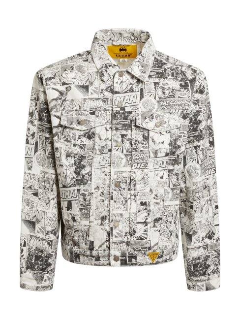 Guess Batman Comic Print Veste En Jean Blanc Multi