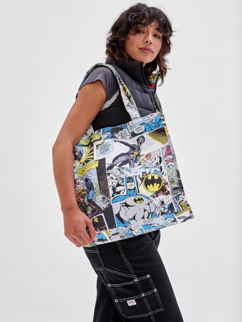 Sac Shopper Imprimé Batman Comic Guess Blanc Multi