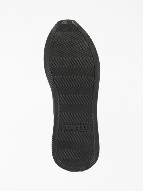 Chaussure De Course Guess Potenza Verte à Empiècement En Daim