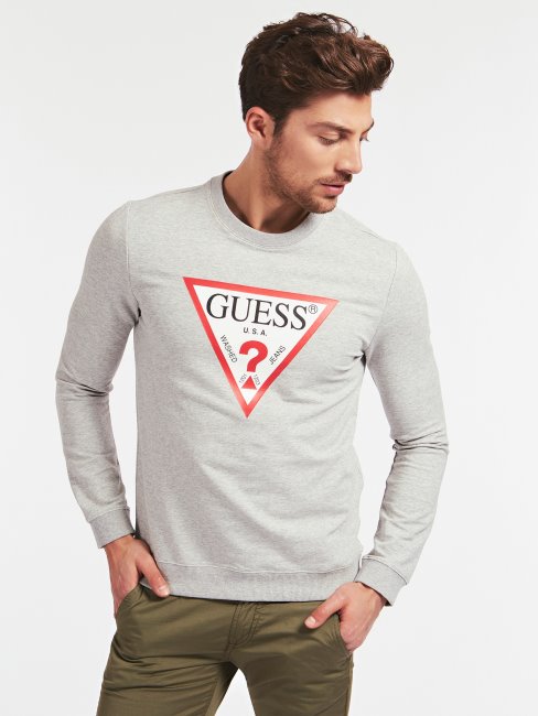 Sweat Gris Logo Triangle Guess