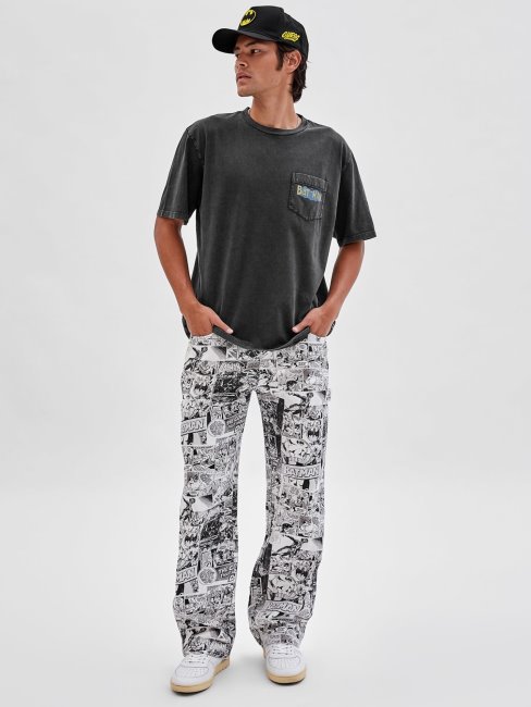 Tee Shirt Guess Noir Multi Imprimé Batman Au Dos