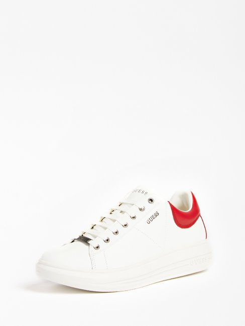 Guess Vibo Baskets En Cuir Mélangé Rouge Multi