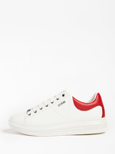 Guess Vibo Baskets En Cuir Mélangé Rouge Multi