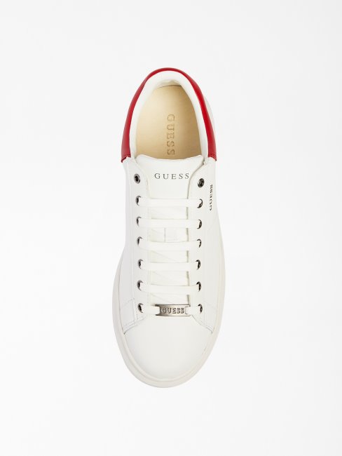 Guess Vibo Baskets En Cuir Mélangé Rouge Multi