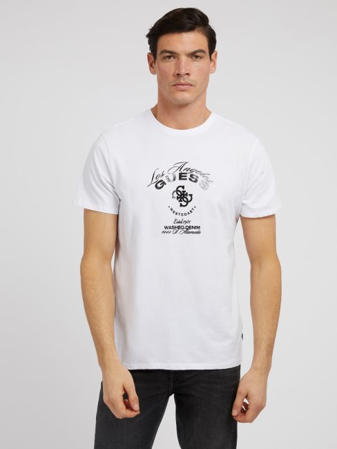 Tee Shirt Guess Blanc Logo Foil