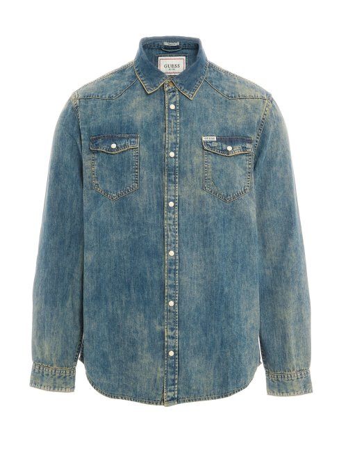 Chemise En Jean Slim Fit Guess Bleu