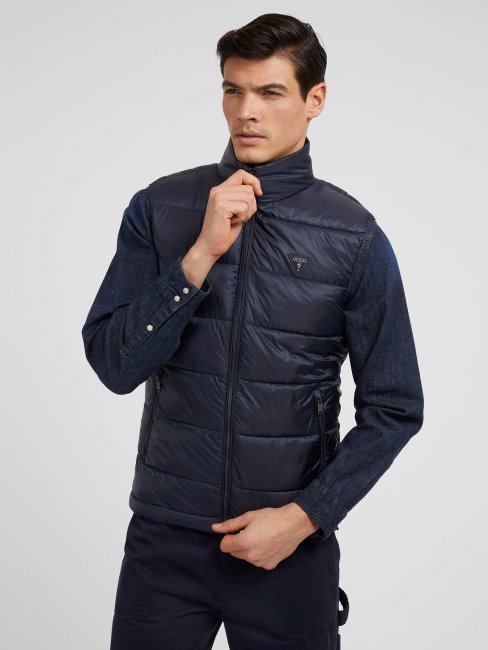 Gilet Matelassé Bleu Super Léger Guess