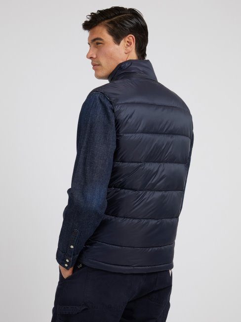 Gilet Matelassé Bleu Super Léger Guess