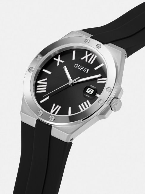 Montre Calendrier En Silicone Noir Guess