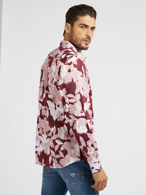 Chemise à Imprimé Fleuri Rouge Multi Guess