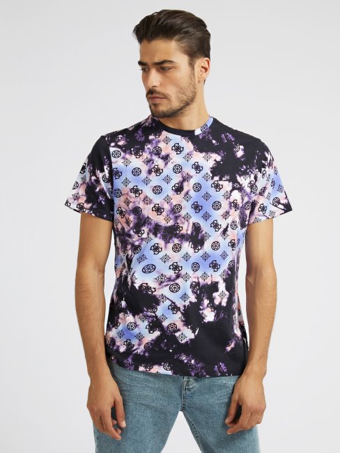 T-shirt Guess Tie-dye Logo Noir Multi