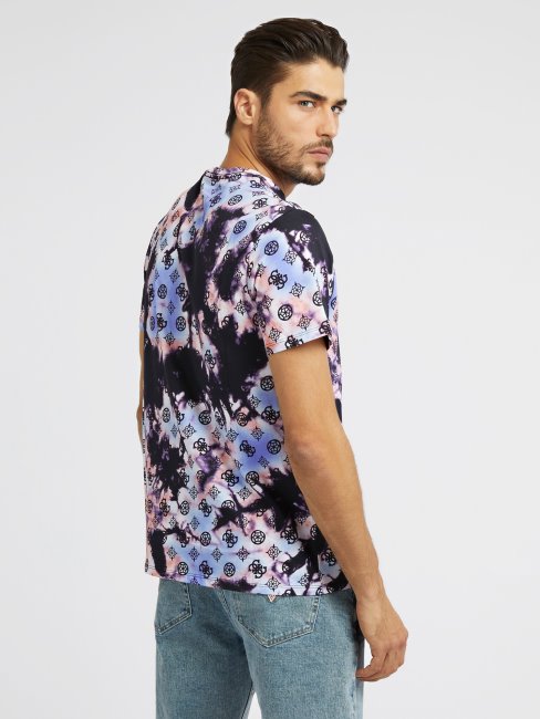 T-shirt Guess Tie-dye Logo Noir Multi