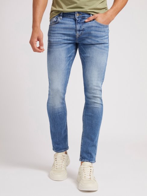 Nouveau Pantalon En Jean Coupe Skinny Bleu Guess